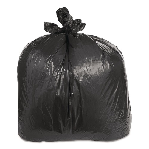 Low-Density Trash Bags | Trinity Plastics 100527 38 in. x 58 in. 60 gal. 2.4 mil Flat Pack Low-Density Can Liners - Black (100/Carton) image number 0