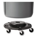 Dollies | Rubbermaid Commercial FG264000BLA 18 in. x 6.63 in. 250 lbs. Capacity Brute Round Twist On/Off Dolly - Black image number 2