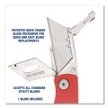 Knives & Multi-Purpose Tools | GreatNeck 12614 1.25 in. Blade 3.5 in. Aluminum Handle Quick Change Lock Back Utility Knife - Red image number 4
