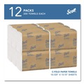 Perforated Roll & Hand Towels | Scott 01510 10.13 in. x 13.15 in. 1-Ply Essential C-Fold Towels - White (12 Packs/Carton) image number 2