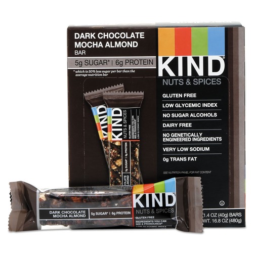 Meals & Snack Bars | KIND 18554 1.4 oz. Nuts and Spices Bar - Dark Chocolate Mocha Almond (12/Box) image number 0