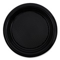 Plates | Boardwalk BWKPLTHIPS6BL 6 in. Diameter Hi-Impact Plastic Dinnerware Plate - Black (1000/Carton) image number 1