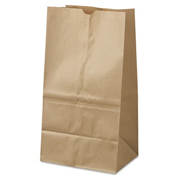 Ross & Wallace Paper Products 100326500PK/BL 8.25 in. x 5.25 in. x 16.13 in. #25 Squat Size Grocery Paper Bags - Kraft (500/Bundle)