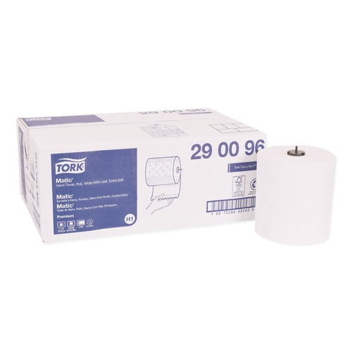 Perforated Roll & Hand Towels | Tork 290096 Premium Matic 7.7 in. x 575 ft. 2-Ply Extra Soft Hand Towel Roll - White (6/Carton) image number 0