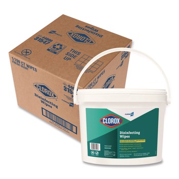 DISINFECTING AND CLEANING WIPES | Clorox 31547 1 Ply 7 in. x 8 in. Fresh Scent Disinfecting Wipes - White (1/Carton)