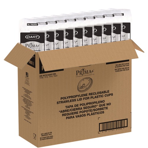 Cup Lids | Dart P662RSL Prima Strawless Plastic Lids Fits 9 oz. to 20 oz. Cold Cups - Clear (1000/Carton) image number 0
