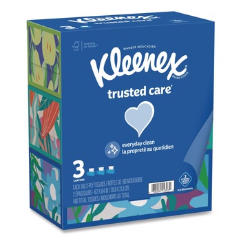 FACIAL TISSUES | Kleenex 54303 Trusted Care 2-Ply Facial Tissue - White (12/Carton)