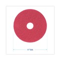 Floor Pads-Cleaning, Buffing & Polishing | Boardwalk BWK4017RED 17 in. Diameter Buffing Floor Pads - Red (5/Carton) image number 2