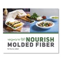 Food Containers & Lids | Vegware WHBRG-9 HW 9 in. x 9 in. x 3 in. Molded Fiber Compostable Sugarcane Clamshell Containers - White (200/Carton) image number 3