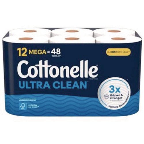 Toilet Tissues | Cottonelle 55480 Ultra CleanCare 1-Ply Septic Safe Strong Bath Tissue Toilet Paper - White (4/Carton) image number 0
