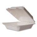 Food Containers & Lids | Vegware VW-HC81NFA 7.9 in. x 7.9 in. x 2.9 in. Nourish Molded Fiber Compostable Sugarcane Takeout Containers - White (200/Carton) image number 0
