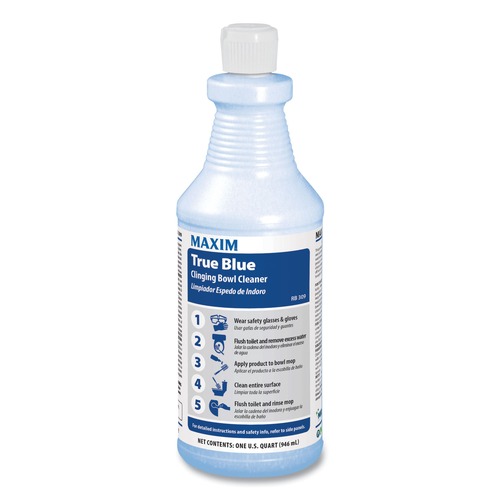Toilet Bowl Cleaners | Maxim 030900-12 True Blue 32 oz. Bottle Clinging Bowl Cleaner - Mint Scent (12/Carton) image number 0