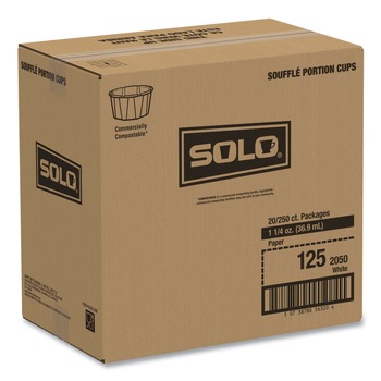 SOLO 125-2050 1.25 oz. ProPlanet Seal Paper Portion Cups - White (250/Bag, 20 Bags/Carton)