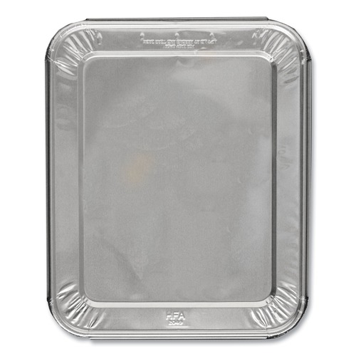 Steam Table Parts | Handi-Foil 2049-30-100FC 11.16 in. x 12.75 in. Steam Table Pan Lids with Full Curl Edge (100/Carton) image number 0