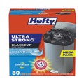 Drawstring & Kitchen Bags | Hefty E88352 13 Gallon 0.9 mil 23.75 in. x 24.88 in. Ultra Strong BlackOut Tall-Kitchen Drawstring Bags - Black (80/Box) image number 0