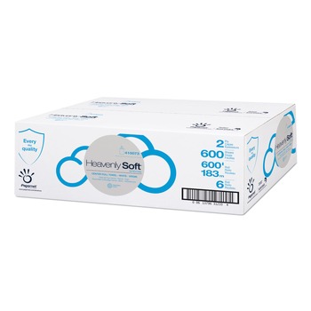 Papernet 410073 Heavenly Soft Special Center Pull Towel 2-Ply 7.6 x 12 White 600 Sheets/Roll 6 Rolls/Carton