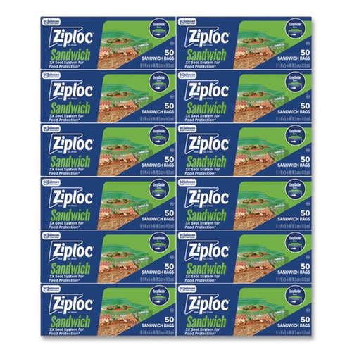 Resealable Bags | Ziploc 383179 6.5 in. x 5.88 in. Resealable Sandwich Bags - Clear (480/Carton) image number 0