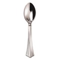 Disposable Spoons | WNA WNA 620155 6 1/4 in. Reflections Design Heavyweight Plastic Spoons - Silver (600/Carton) image number 1
