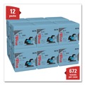 Perforated Roll & Hand Towels | WypAll 05776 L40 1/4 Fold 12.5 in. x 12 in. Wiper - Blue (56/Box, 12 Boxes/Carton) image number 2