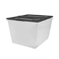 Office Boxes & Bins | Storex 00900U04C 16 Gallon 22.7 in. x 18.25 in. x 12.86 in. Storage Tote - Clear/black image number 3