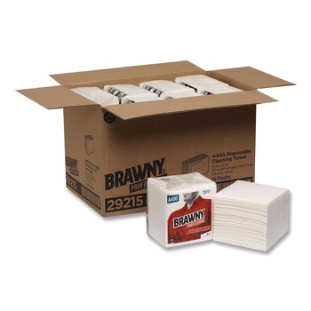 Georgia-Pacific 29215 13 in. x 13 in. All Purpose Wipers - White (50/Pack, 16/Carton)