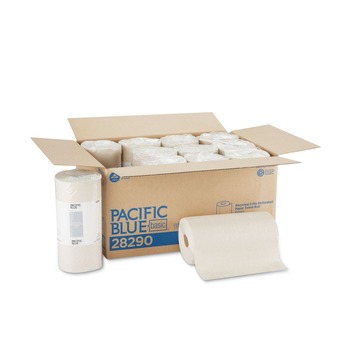 PAPER TOWELS | Georgia Pacific Professional 28290 Pacific Blue Basic 11 in. x 8.8 in. 2-Ply Jumbo Perforated Kitchen Roll Paper Towels - Brown (250/Roll, 12-Rolls/Carton)