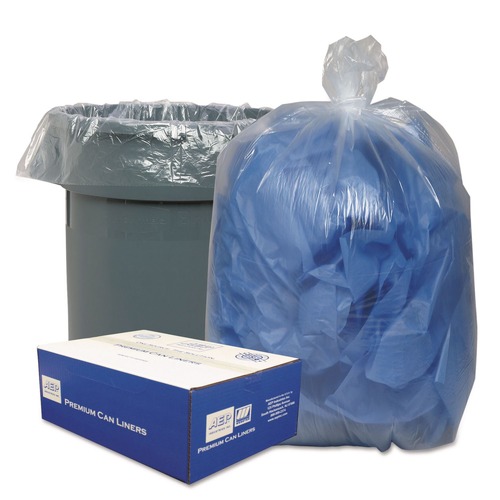 Low-Density Trash Bags | Classic Clear 1507129 33 Gallon 0.63 mil 33 in. x 39 in. Linear Low-Density Can Liners - Clear (250/Carton) image number 0