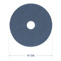Floor Pads-Stripping | Boardwalk BWK4014BLU 14 in. Diameter Scrubbing Floor Pads - Blue (5/Carton) image number 4