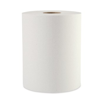Boardwalk 8123 2 in. Core 1-Ply 8 in. x 600 ft. Hardwound Paper Towels - White (12/Carton)
