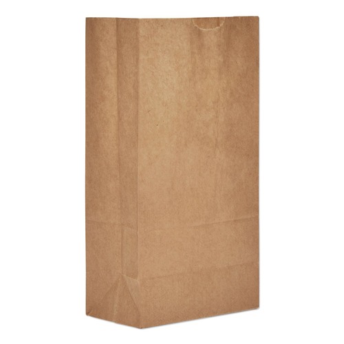 Grocery Bags | Ross & Wallace Paper Products 130305500PK/BL 5.25 in. x 3.38 in. x 10.94 in. #5 Size Extra-Heavy-Duty Grocery Paper Bags - Kraft (500/Bundle) image number 0