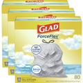 Drawstring & Kitchen Bags | Glad 78899 ForceFlex 24 in. x 27.38 in. 13 Gallon Kitchen Drawstring Trash Bags - Fresh Clean Scent/White (240/Carton) image number 0