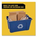 Indoor Waste Receptacles | Rubbermaid Commercial FG571873BLUE 18 Gallon Polyethylene Stacking Recycle Bin - Blue image number 6