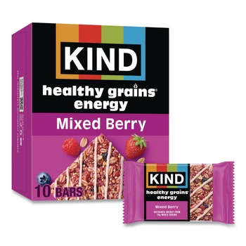 MEALS AND SNACK BARS | KIND 67073 1.4 oz Healthy Grains Energy Bars - Mixed Berry (10/Box)