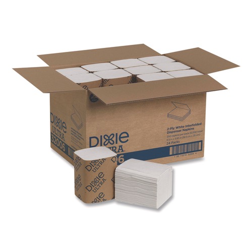 Dispenser Napkins | Georgia-Pacific 32006 6-1/2 in. x 9-7/8 in. 2-Ply Interfold Napkin Refills - White (6000/Carton) image number 0