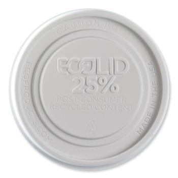 Eco-Products EP-BRSCLID-L Evolution World EcoLid 25 Percent Recycled Food Container Lid Fits 12 to 32 oz Containers - White (500/Carton)
