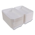 Food Containers & Lids | Eco-Products EP-HC96NFA Vanguard 9 in. x 6 in. x 3 in. 1-Compartment Renewable and Compostable Sugarcane Clamshells - White (250/Carton) image number 5