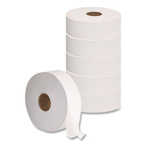 Toilet Tissues | GEN G1513 3.3 in. x 1375 ft. 2-Ply JRT Septic Safe Jumbo Bath Tissue - White (6/Carton) image number 0
