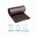 High-Density Trash Bags | Boardwalk V8046EKKR01 40 in. x 46 in. 45 gal. 19 mic High-Density Can Liners - Black (150/Carton) image number 4