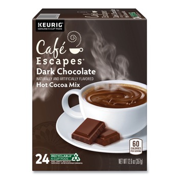 Cafe Escapes 5000330122 Dark Chocolate Hot Cocoa K-Cups (24/Box)