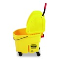 Buckets & Wringers | Rubbermaid Commercial FG757788YEL 35 qt. WaveBrake 2.0 Down-Press Plastic Bucket/Wringer Combos - Yellow image number 2