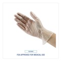 Janitorial Disposable & Single Use Gloves | Boardwalk BWK361MCT 3-3/5 mil. Exam Vinyl Gloves - Medium Clear (1000/Carton) image number 8