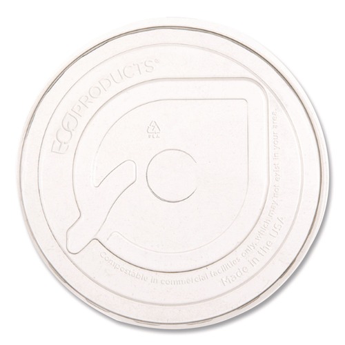 Cup Lids | Eco-Products EP-FLCC 9 - 24 oz. GreenStripe Renewable and Compost Cold Cup Flat Lids - White (1000/Carton) image number 0