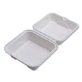 Food Containers & Lids | Eco-Products EP-HC6NFA Vanguard 6 in. x 6 in. x 3 in. Renewable and Compostable Sugarcane Clamshells - White (500/Carton) image number 6
