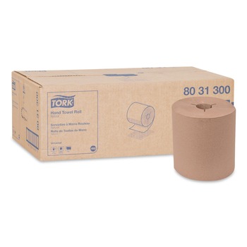 Tork 8031300 8 in. x 800 ft. Universal Notched Hand Towel Roll - Natural (6 Rolls/Carton)
