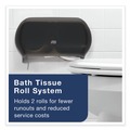 Toilet Tissue Dispensers | Tork 59TR 12.75 x 5.57 x 8.25 Twin Standard Roll Bath Tissue Dispenser - Smoke (1/Carton) image number 5