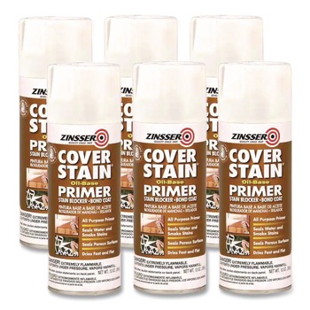 Rust-Oleum 3608 13 oz. Aerosol Can Interior/Exterior Cover Stain Oil-Based Spray Primer - Flat White (6/Carton)