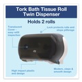 Toilet Tissue Dispensers | Tork 59TR 12.75 x 5.57 x 8.25 Twin Standard Roll Bath Tissue Dispenser - Smoke (1/Carton) image number 1