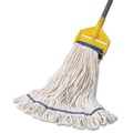 Mop Heads | Boardwalk BWK504WH 5 in. Super Loop Cotton/Synthetic Fiber Wet Mop Head - X-Large, White (12/Carton) image number 2