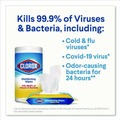 Cleaning Cloths & Wipes | Clorox 31404 8 in. x 7 in. 1-Ply Easy Pull Pack Disinfecting Wipes - Lemon Scent White (6 Boxes/Carton) image number 7