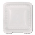 Perforated Roll & Hand Towels | Karat FP-HC99PP-1C Polypropylene Plastic Hinged Container 9.35 x 9.22 x 3.17 Clear Plastic 50/Pack 4 Packs/Carton image number 3